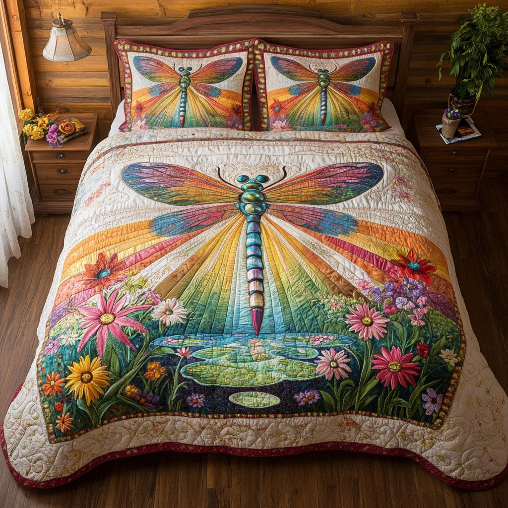 Blossom Wings Harmony 3-Piece Quilted Bedding Set NCU0PT3459