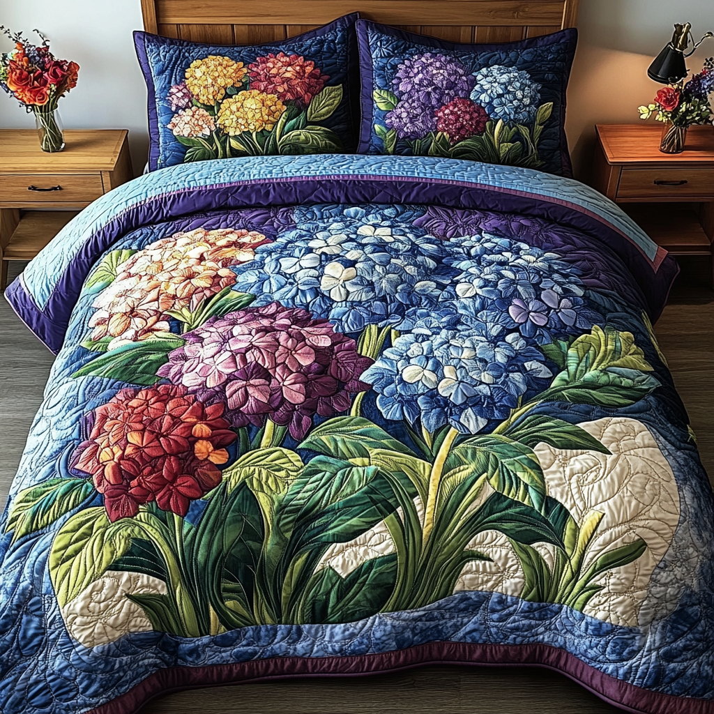 Blue Elegance 3-Piece Quilted Bedding Set NCU0VH3468