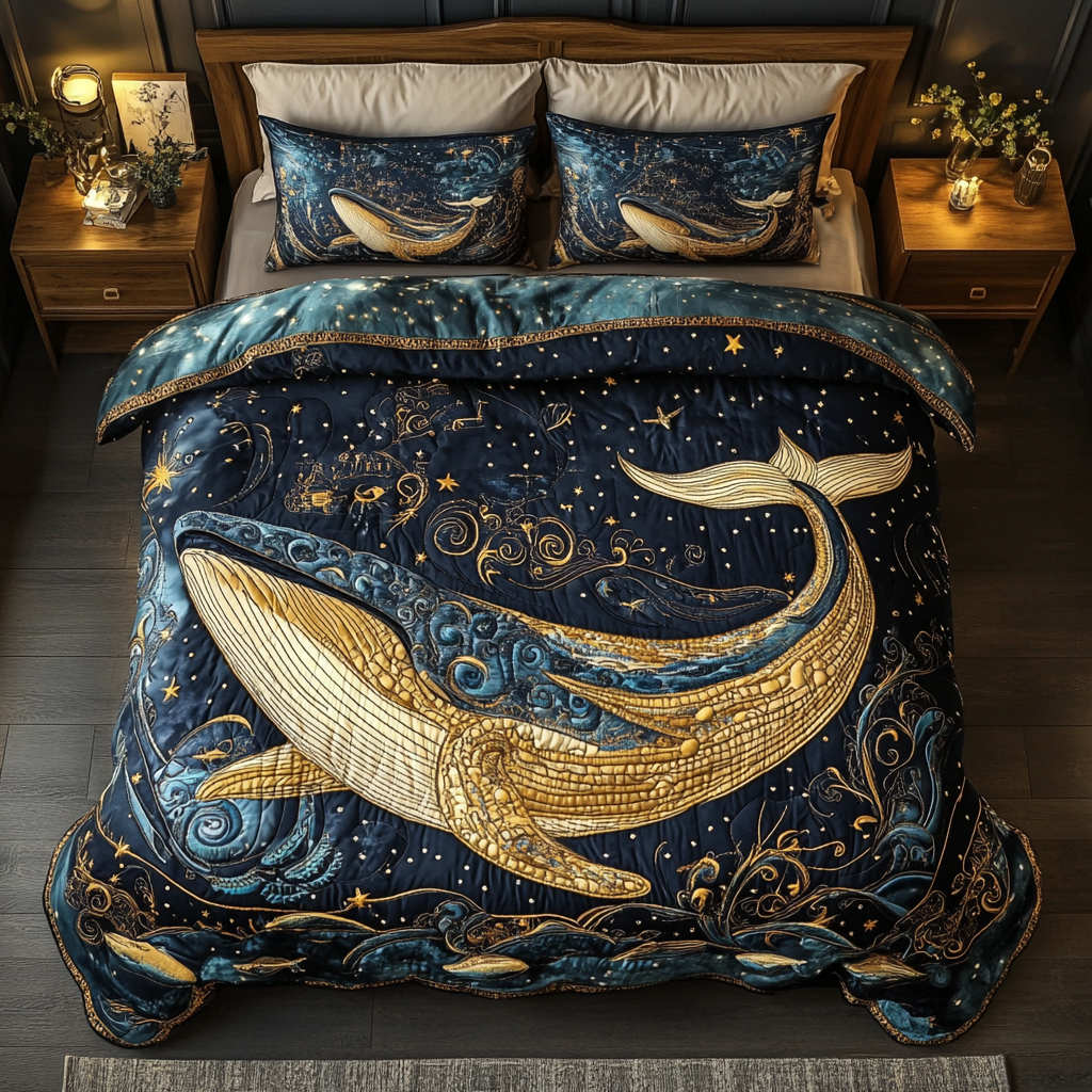 Blue Horizon 3-Piece Quilted Bedding Set NCU0DK3688