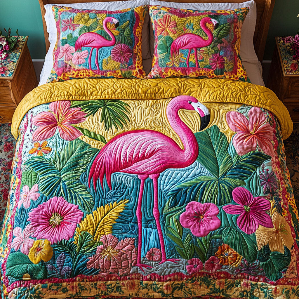 Blush Beauty 3-Piece Quilted Bedding Set NCU0NT2583