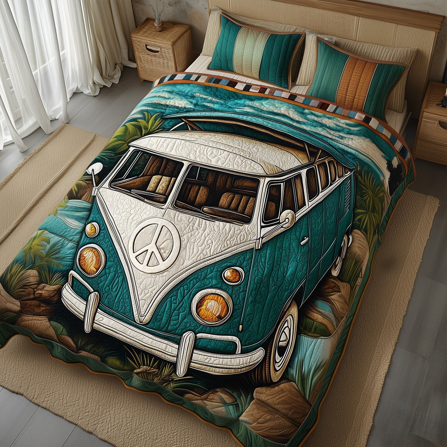 Bohemian Road Trip 3-Piece Quilted Bedding Set NCU0PT3724