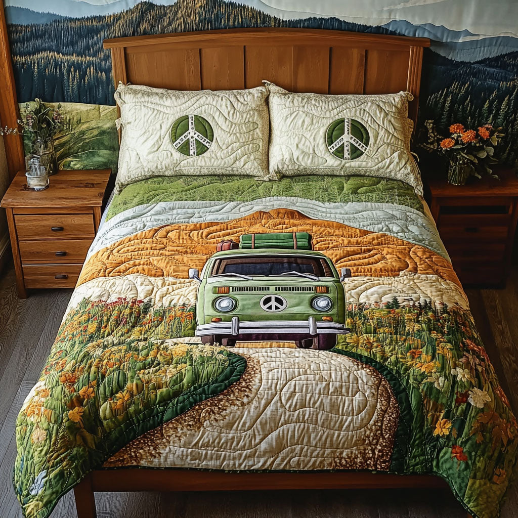 Boho Adventure Dreams 3-Piece Quilted Bedding Set NCU0PT4297