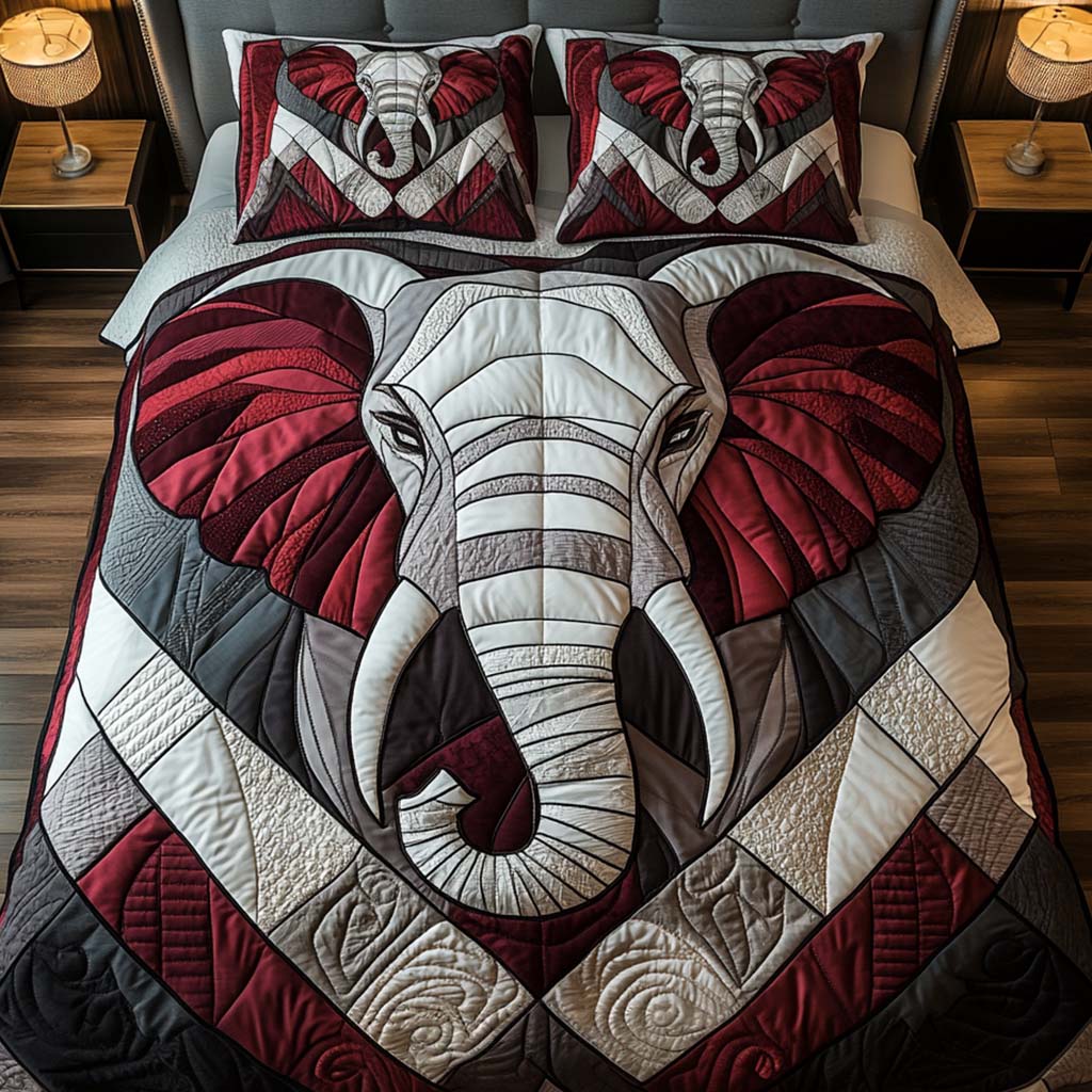 Bold Geometry 3-Piece Quilted Bedding Set NCU0NT2066