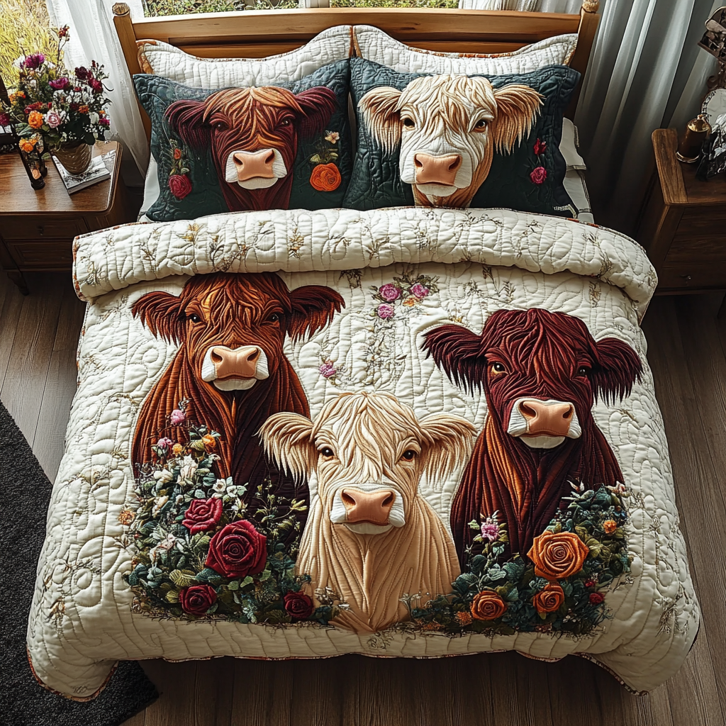 Bonnie Bovine Quilted Bedding Set NCU0DV3228