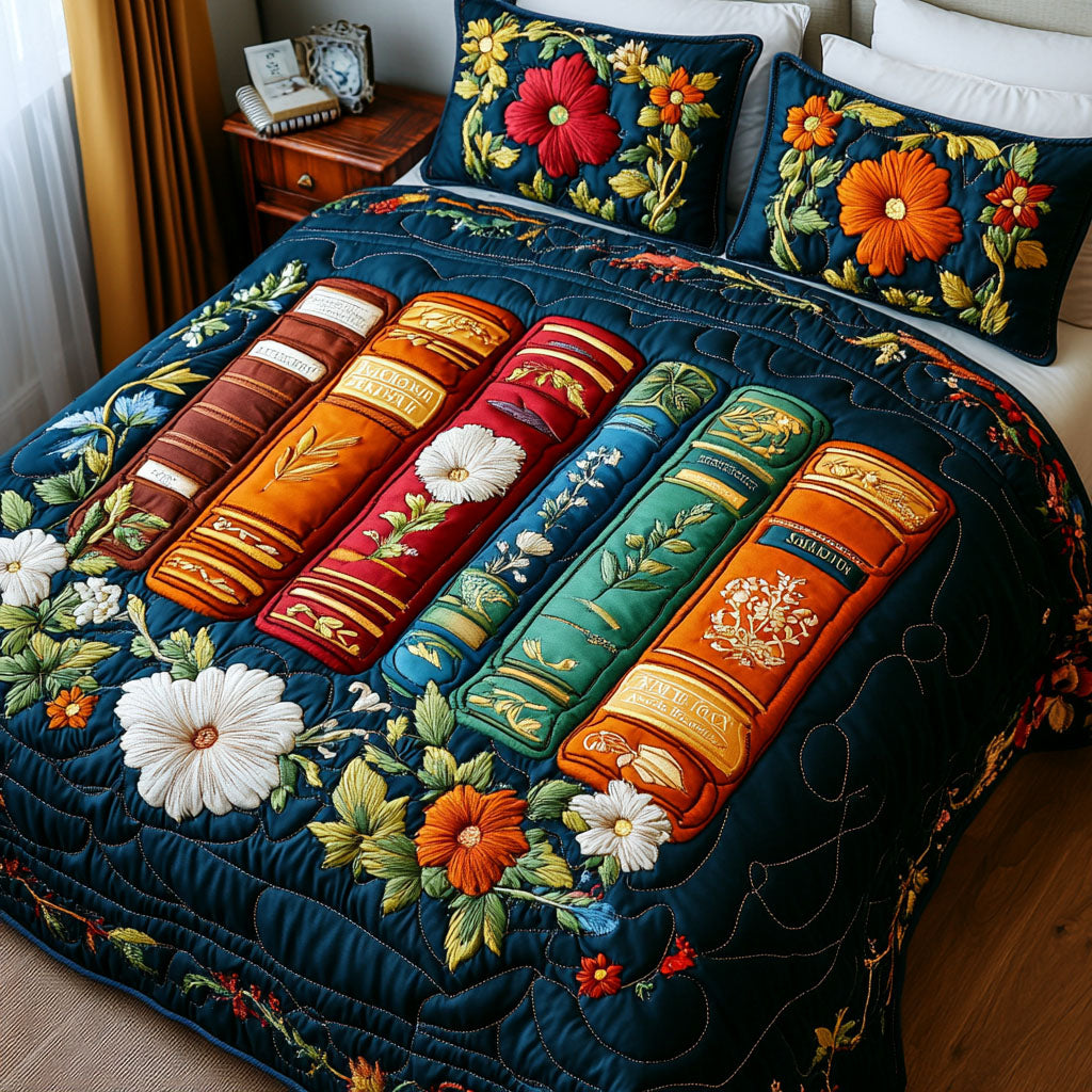Book Lovers Dream 3-Piece Quilted Bedding Set NCU0PT5066