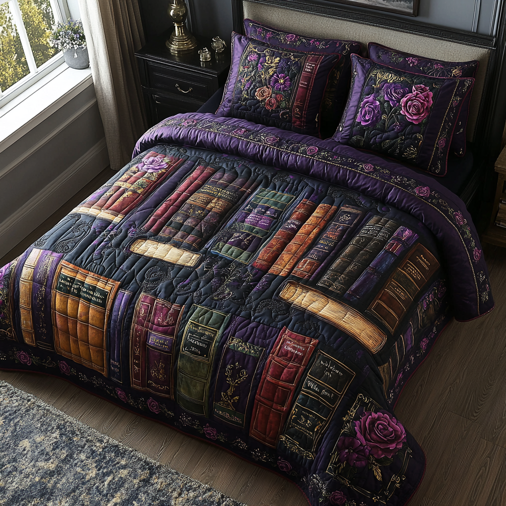 Bookish Dreams Quilted Bedding Set NCU0DV4027