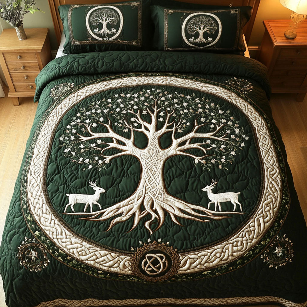 Branch of Eternity 3-Piece Quilted Bedding Set NCU0NT2676