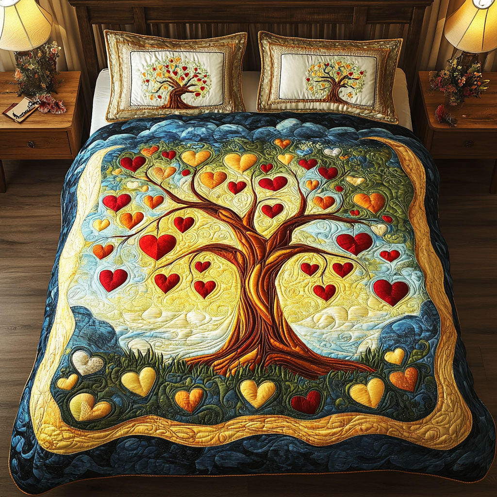 Branching Hearts 3-Piece Quilted Bedding Set NCU0NT2767