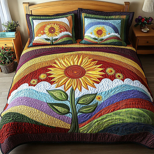 Bright Bloom Haven 3-Piece Quilted Bedding Set NCU0PT4471