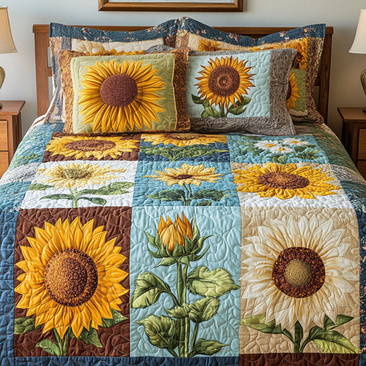 Bright Fields 3-Piece Quilted Bedding Set NCU0NT5119