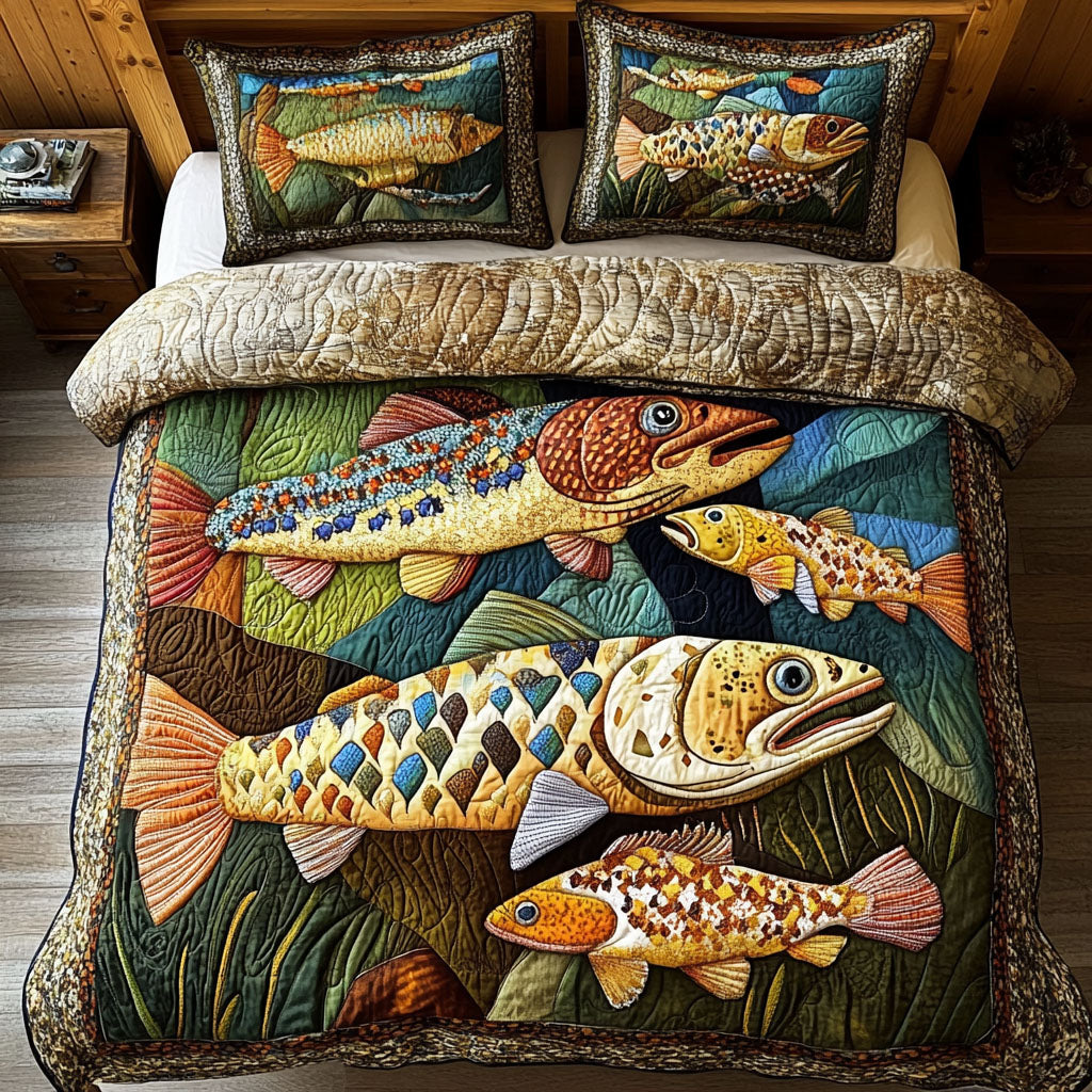 Brookside Bliss 3-Piece Quilted Bedding Set NCU0PT3258