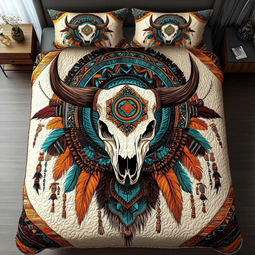 Buffalo Heritage 3-Piece Quilted Bedding Set NCU0VL1166