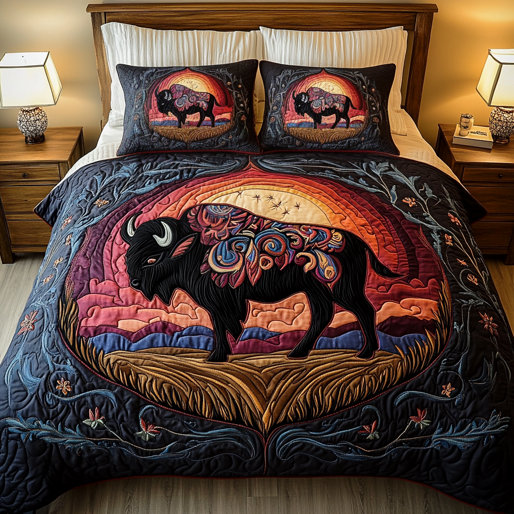 Buffalo Legend 3-Piece Quilted Bedding Set NCU0VH1637