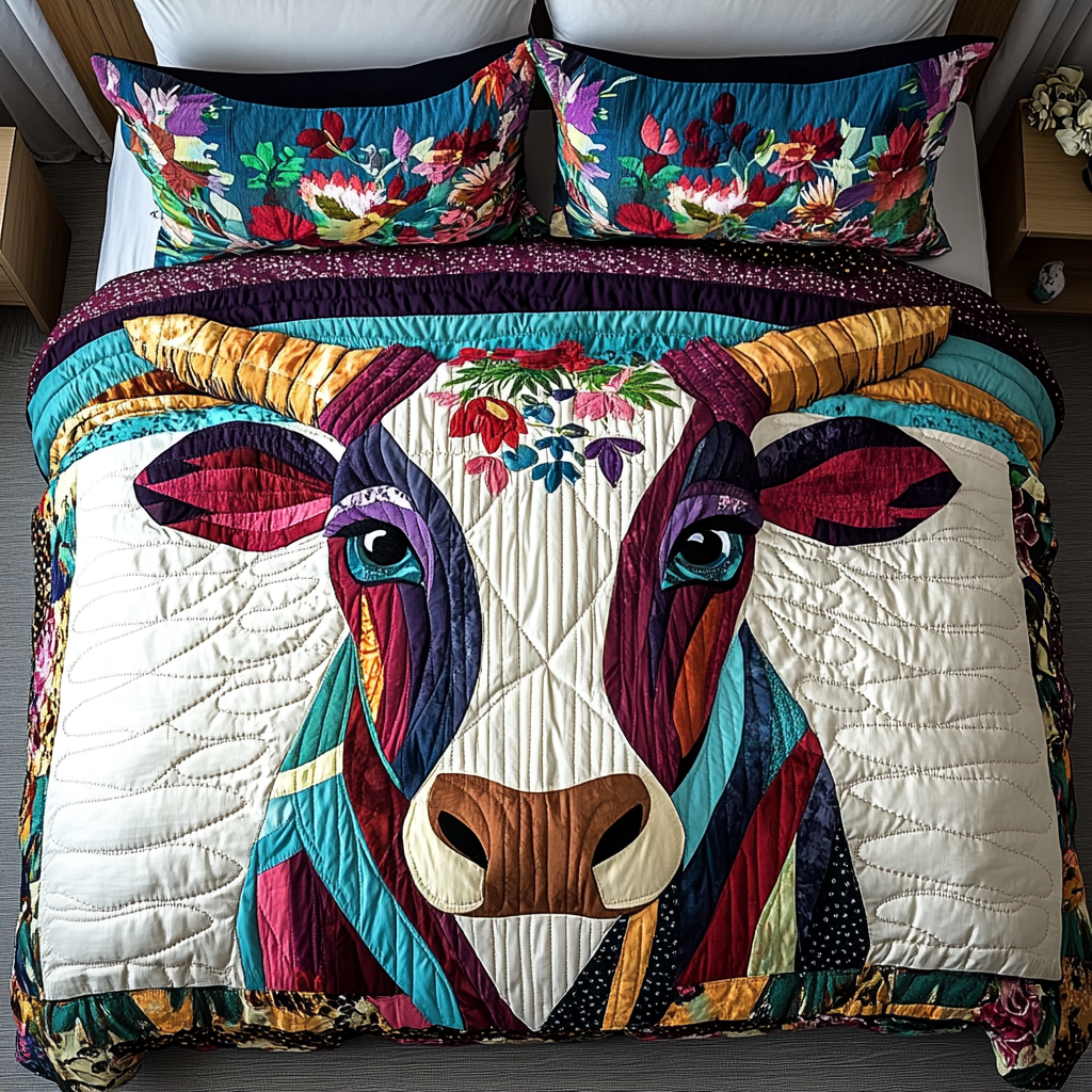 Bull Majesty 3-Piece Quilted Bedding Set NCU0VH3253