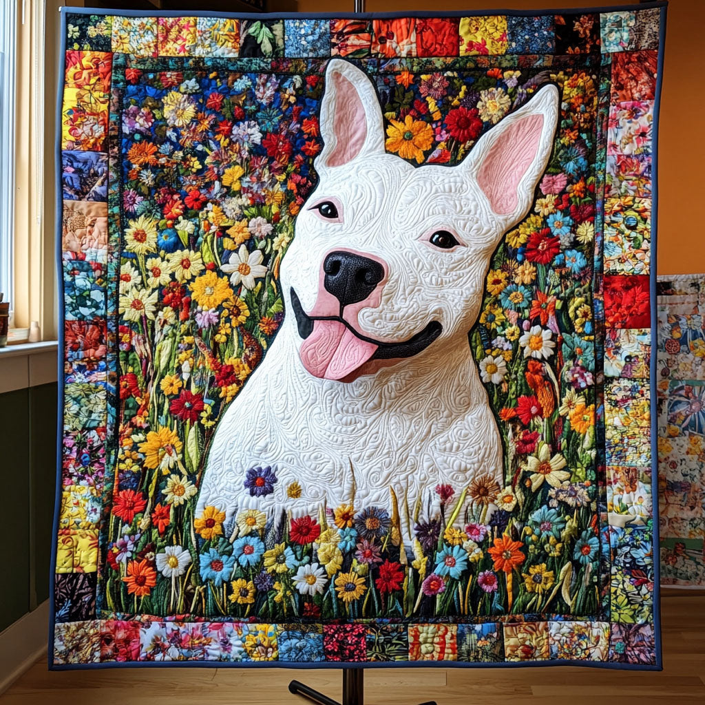Bull Terrier Bliss Quilted Blanket NCU0PT3839