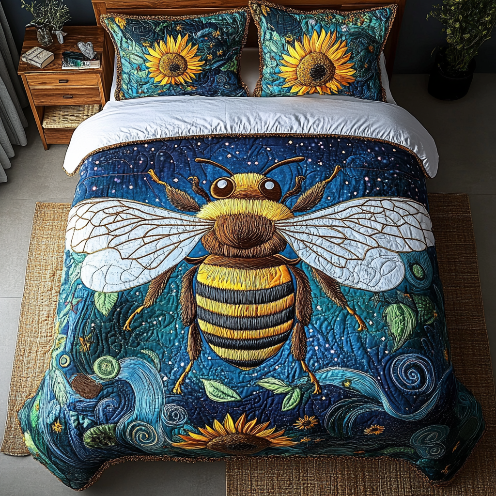 Bumble Bliss 3-Piece Quilted Bedding Set NCU0DK5011