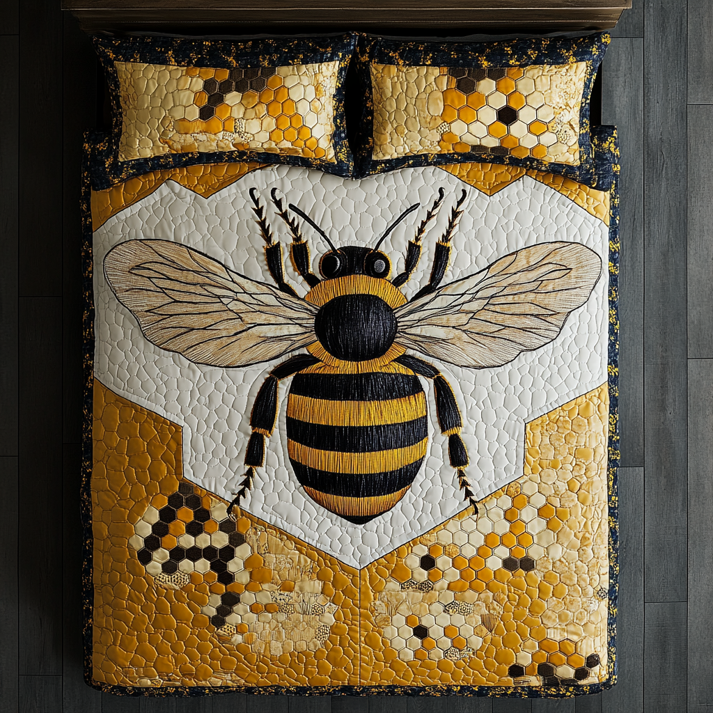 Bumble Bliss 3-Piece Quilted Bedding Set NCU0DK5602