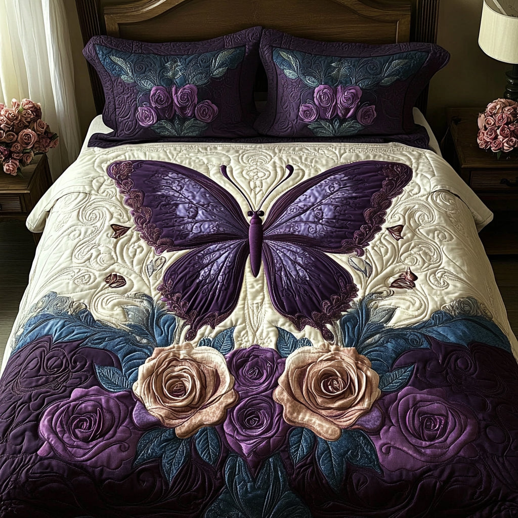 Butterfly Quilted Bedding Set NCU0VT108