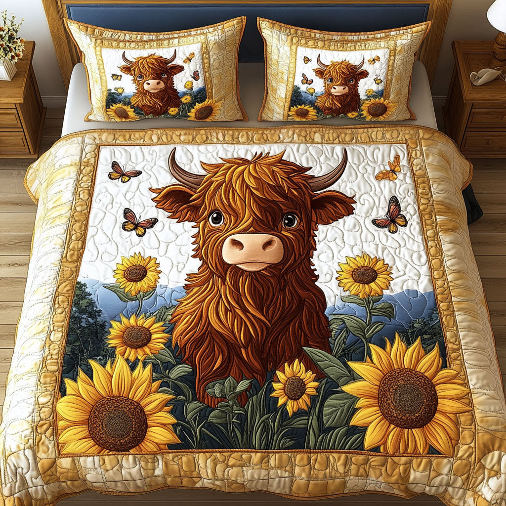 Butterfly Meadow 3-Piece Quilted Bedding Set NCU0NT2914