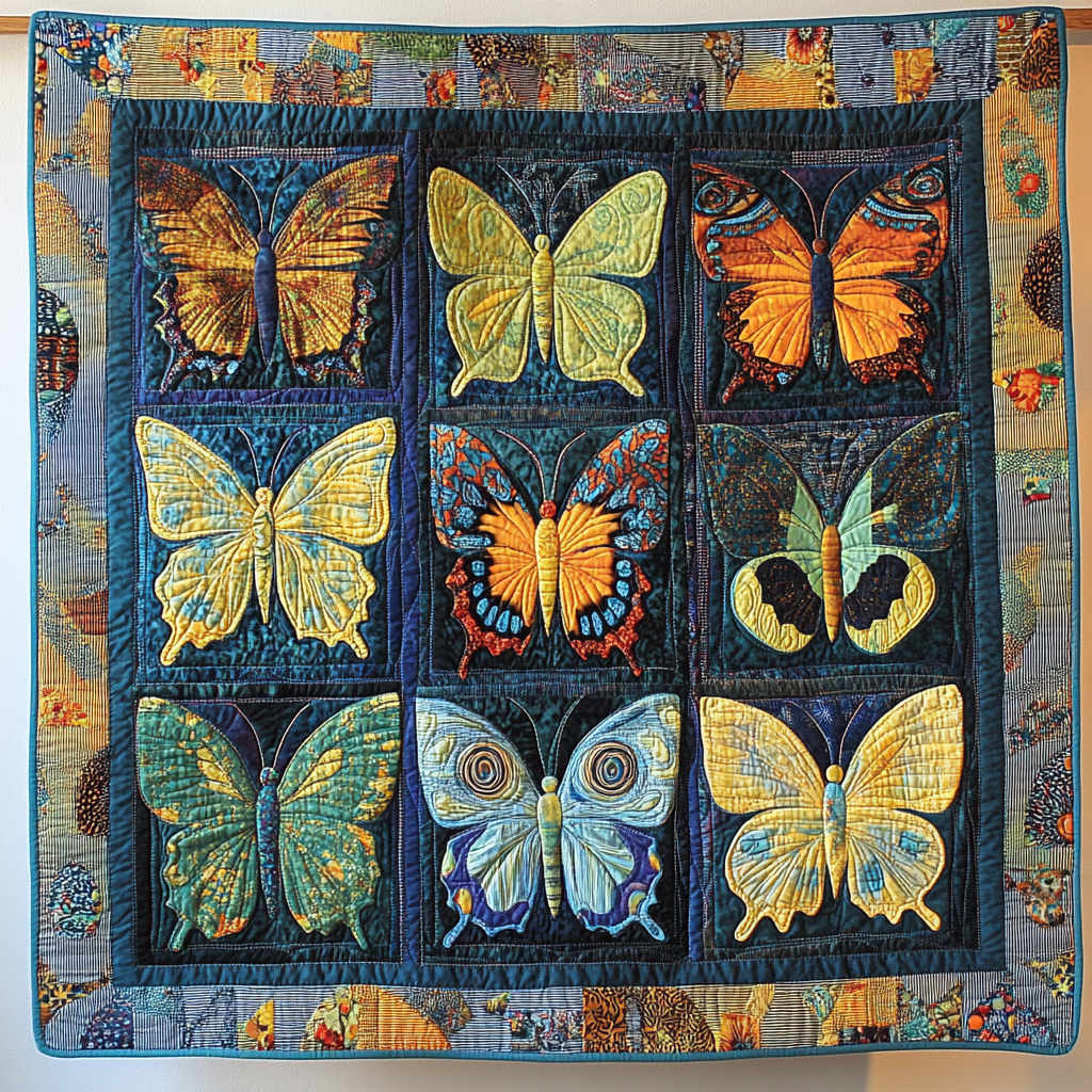 Butterfly Symphony Quilted Blanket NCU0VL1085