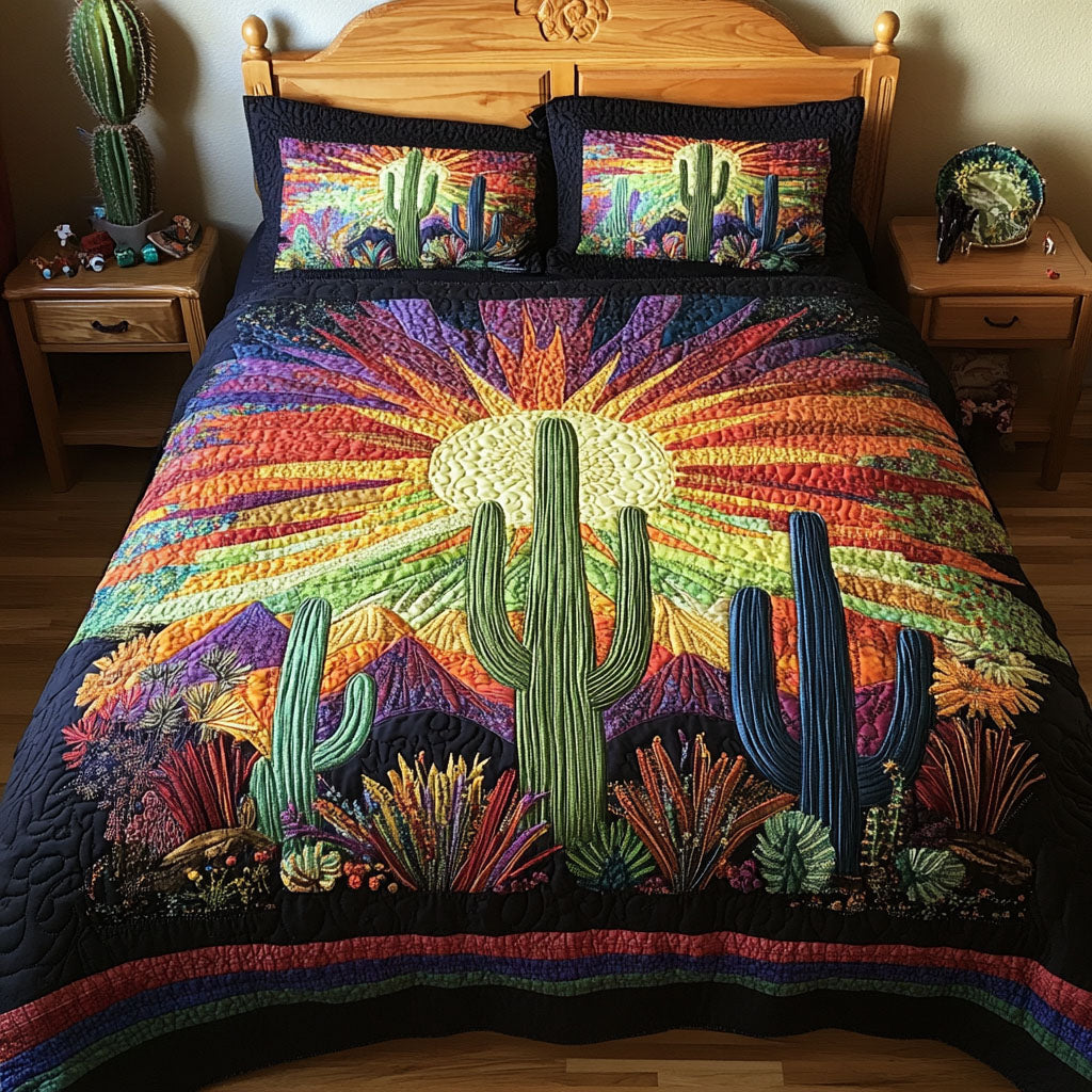 Cactus Comfort Cove 3-Piece Quilted Bedding Set NCU0PT3436