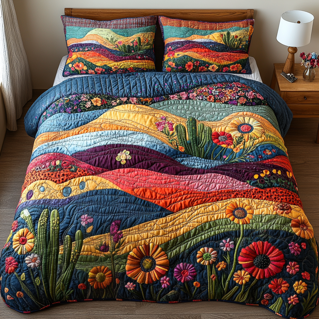 Cactus Field Quilted Bedding Set NCU0DV4050
