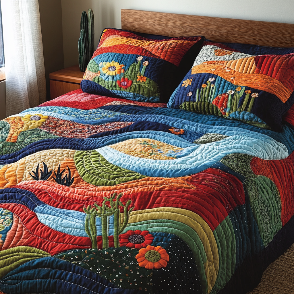 Cactus Life Quilted Bedding Set NCU0DV4049