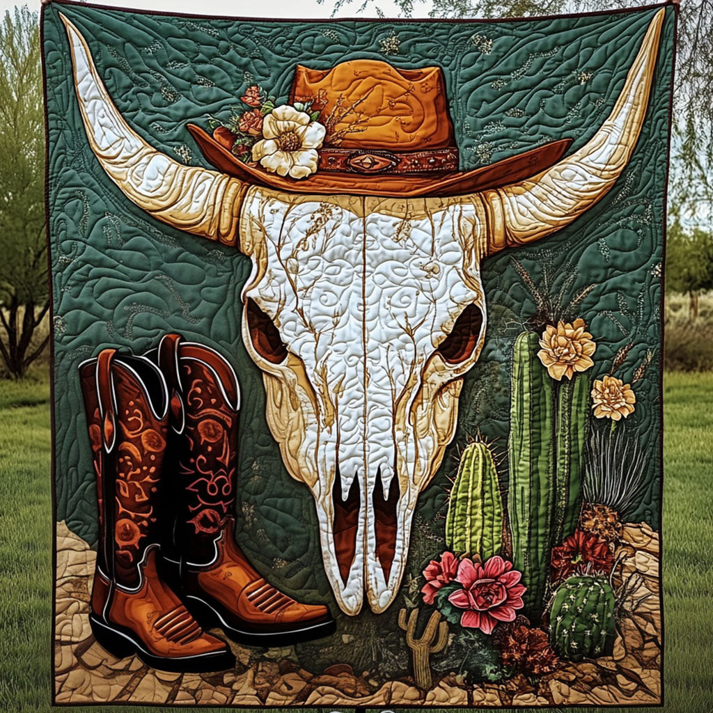 Cactus Skull Quilted Blanket NCU0NT5237