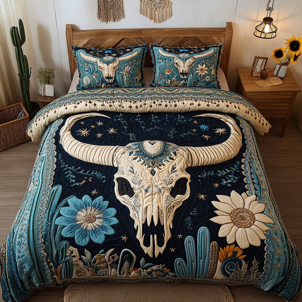 Cactus Spirit 3-Piece Quilted Bedding Set NCU0VL1604