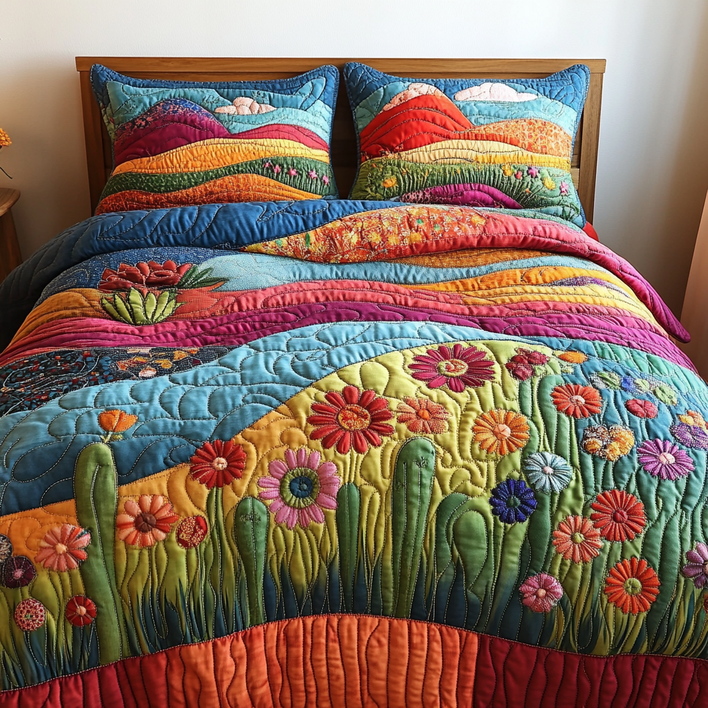 Cactus Wind Quilted Bedding Set NCU0DV4052