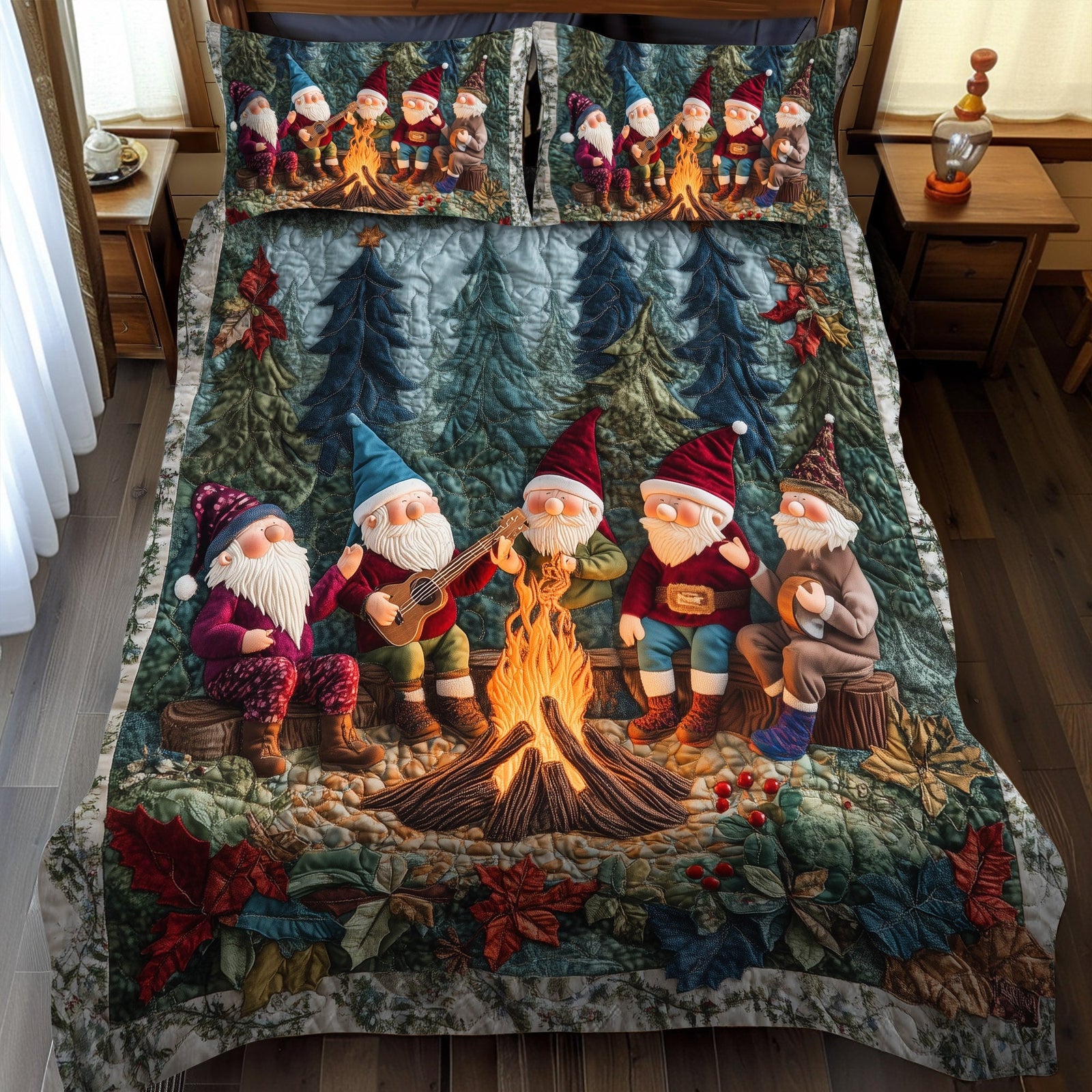 Campfire Serenade 3-Piece Quilted Bedding Set NCU0PT2656