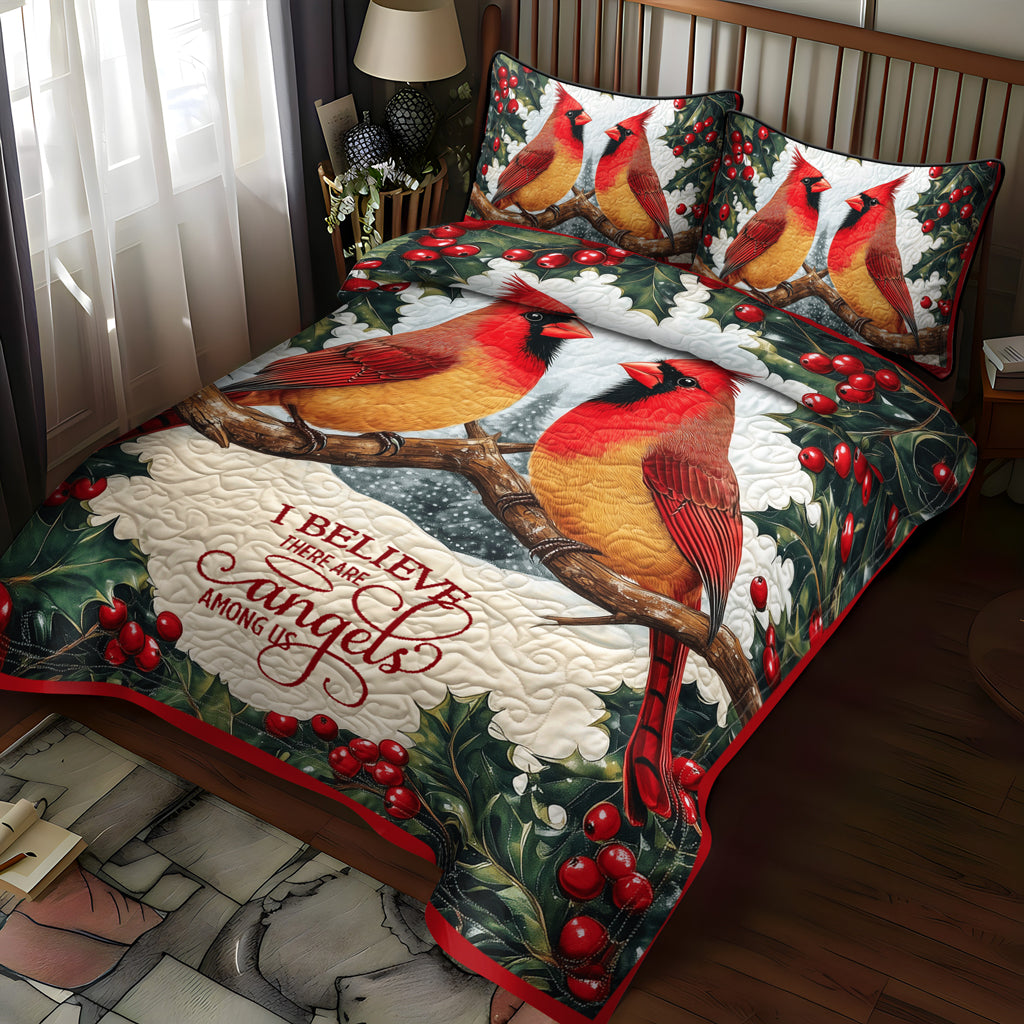 Cardinal Companions 3-Piece Quilted Bedding Set NCU0TL1490