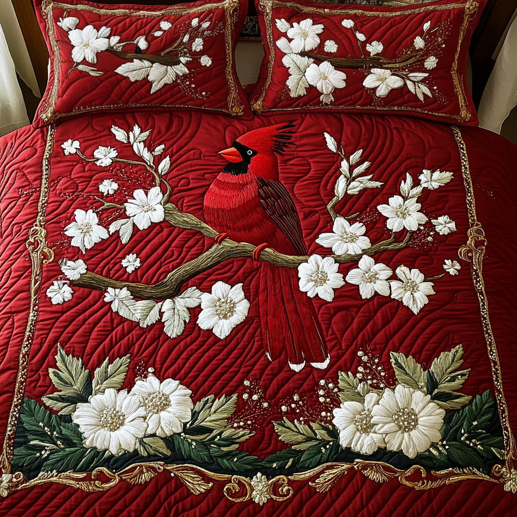 Cardinal Serenity 3-Piece Quilted Bedding Set NCU0VH1118