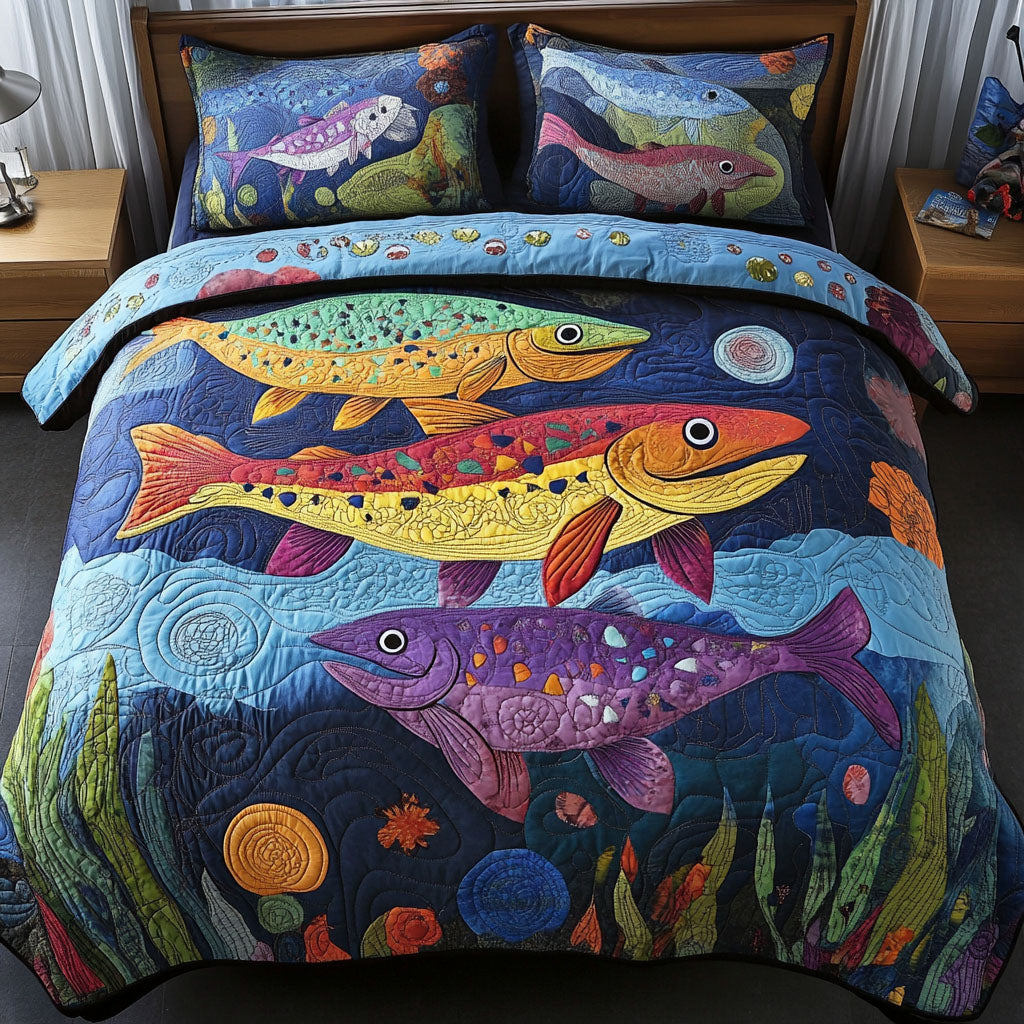 Castaway Comfort 3-Piece Quilted Bedding Set NCU0PT5293