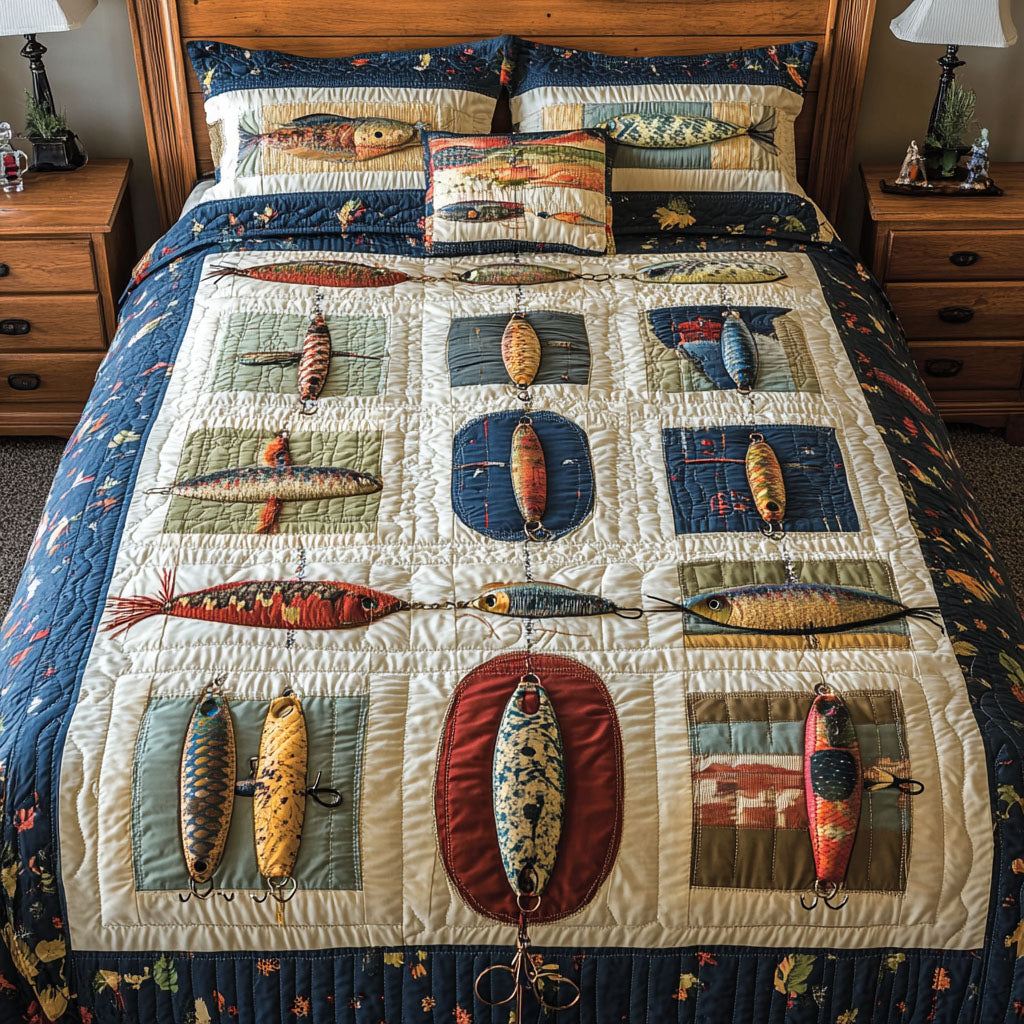 Catch and Snooze 3-Piece Quilted Bedding Set NCU0PT5294