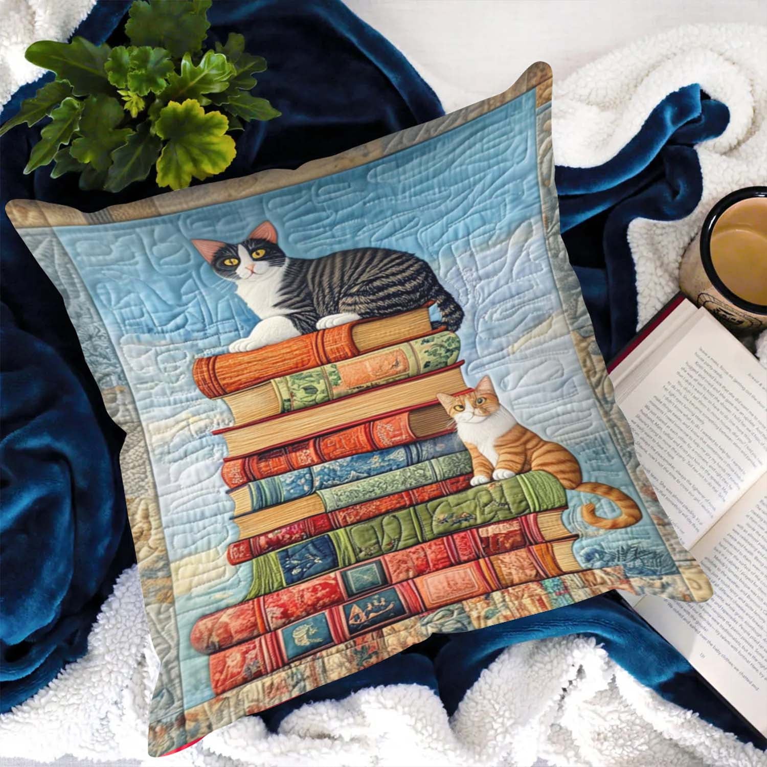 Cats Among Classics Quilted Pillow Case NCU0NT1080