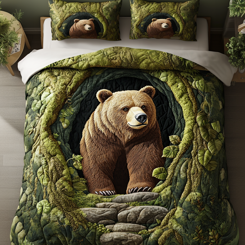 Cave Guardian 3-Piece Quilted Bedding Set NCU0VH1771