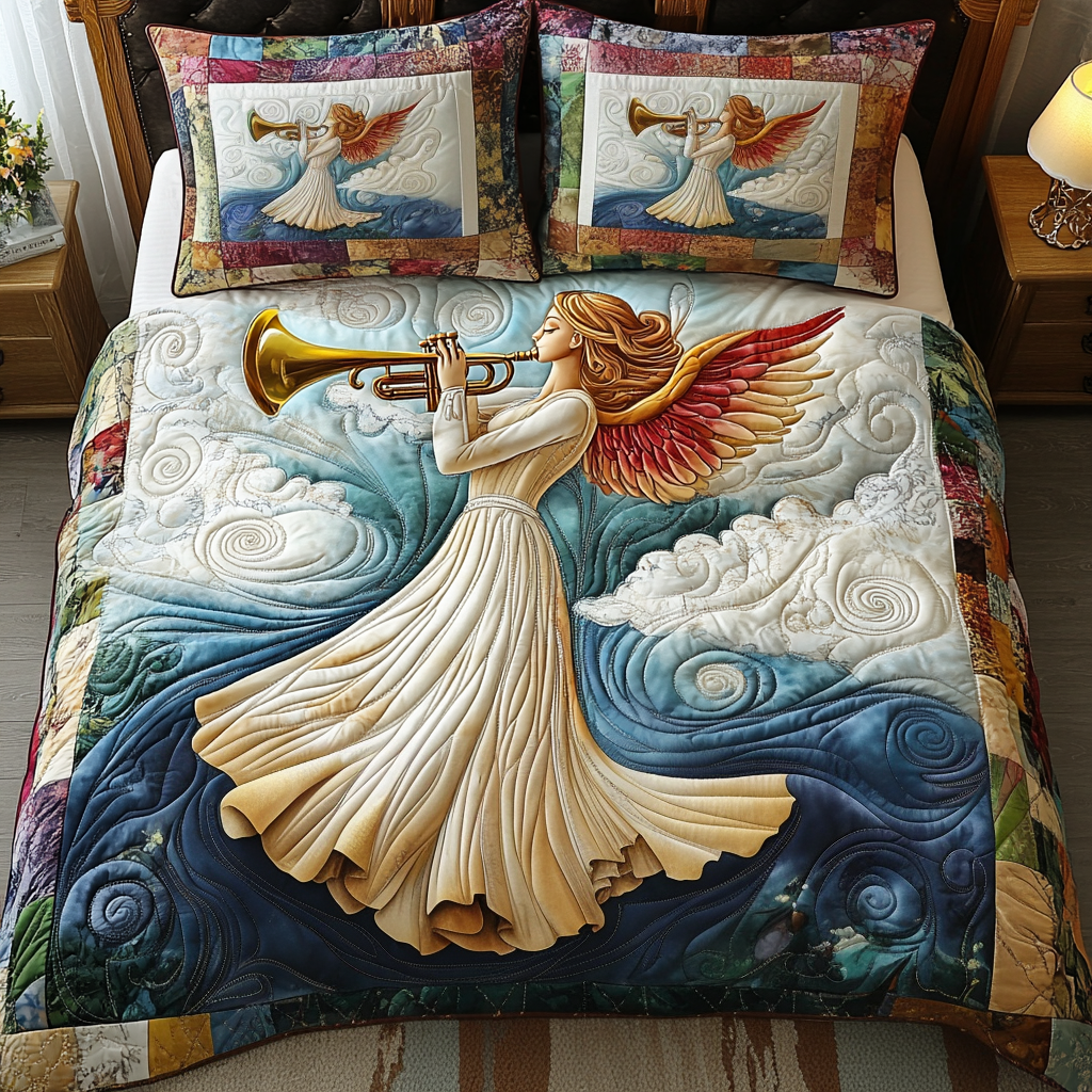 Celestial Angel 3-Piece Quilted Bedding Set NCU0TL2158