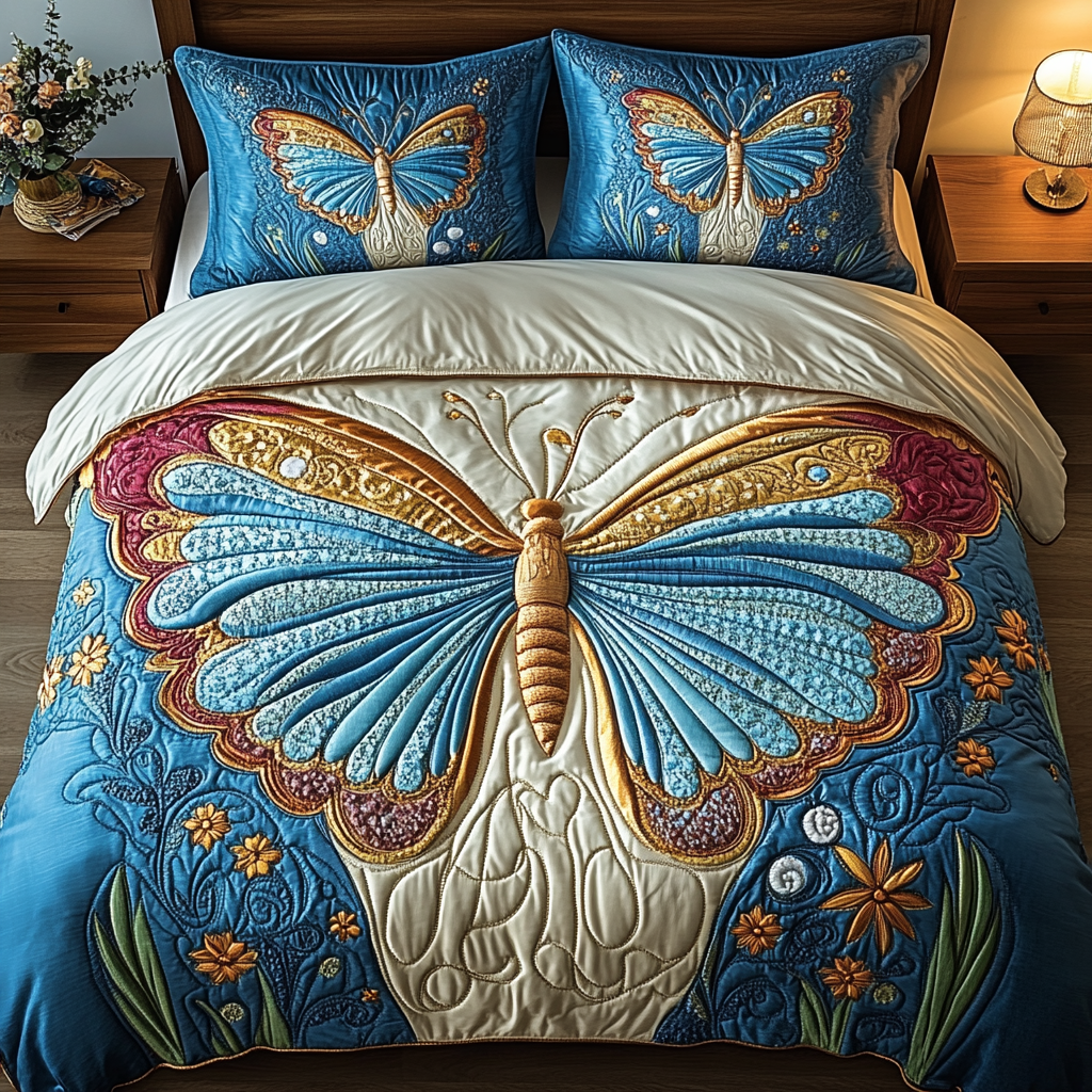 Celestial Bloom 3-Piece Quilted Bedding Set NCU0VL1136