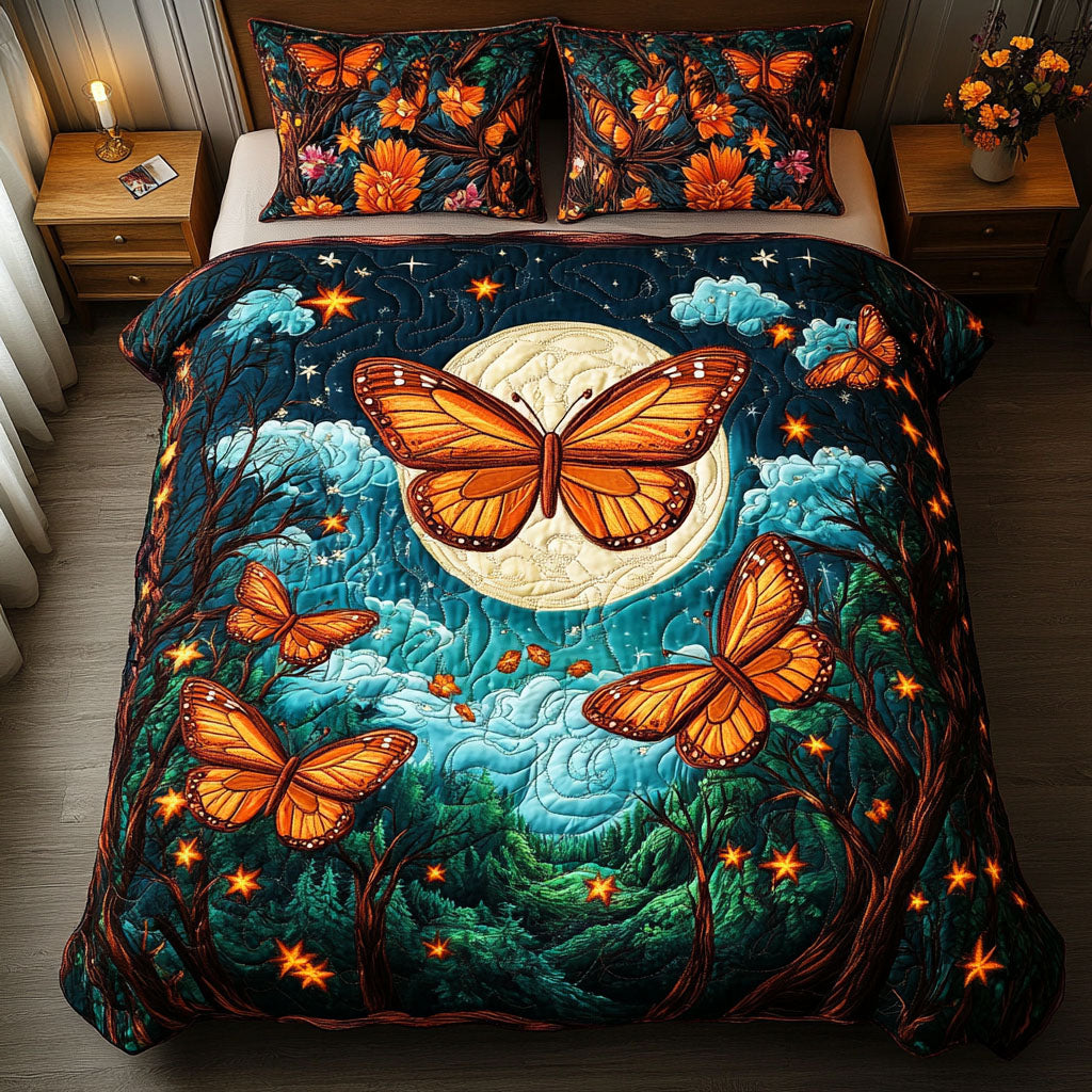 Celestial Butterflies 3-Piece Quilted Bedding Set NCU0NT3889
