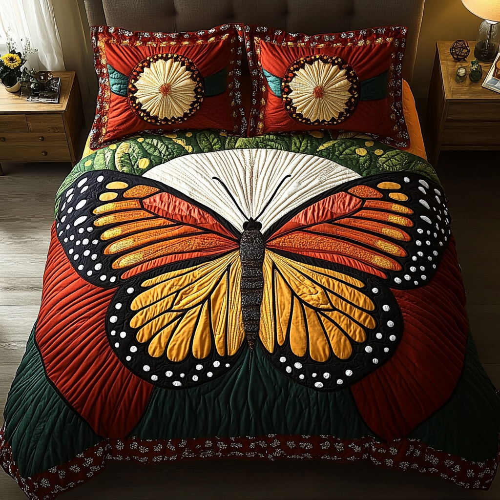 Celestial Flutter 3-Piece Quilted Bedding Set NCU0DK5734