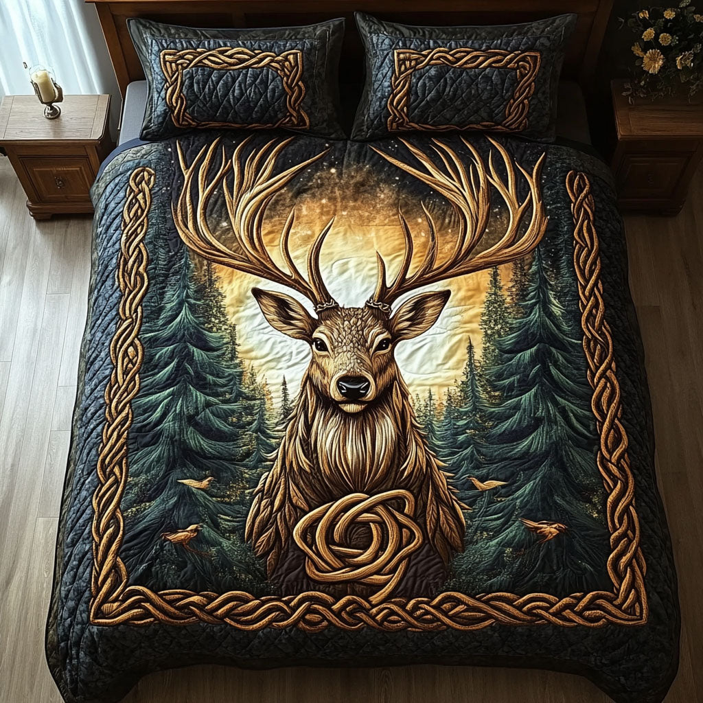 Celestial Forest Elegance 3-Piece Quilted Bedding Set NCU0PT3748