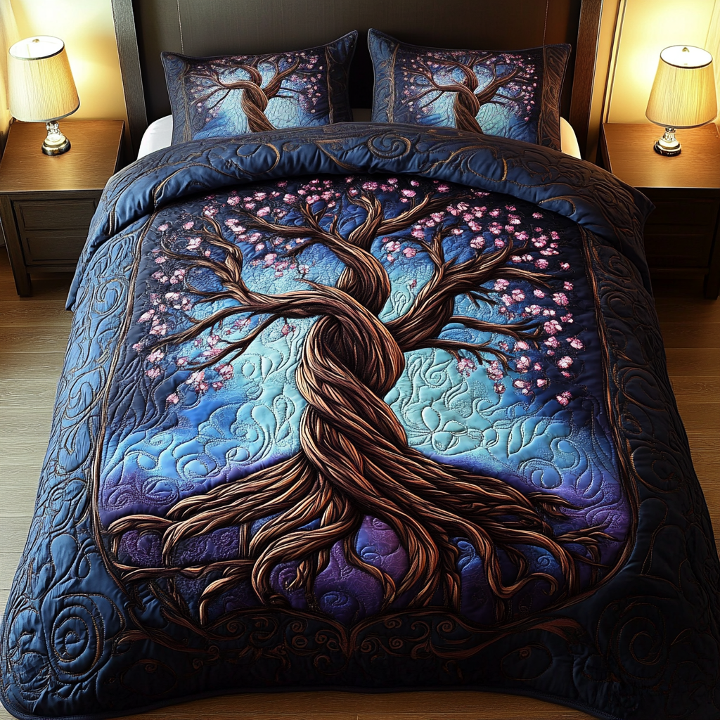 Celestial Grove 3-Piece Quilted Bedding Set NCU0VH1549