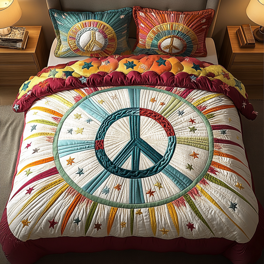 Celestial Peace 3-Piece Quilted Bedding Set NCU0VL1150