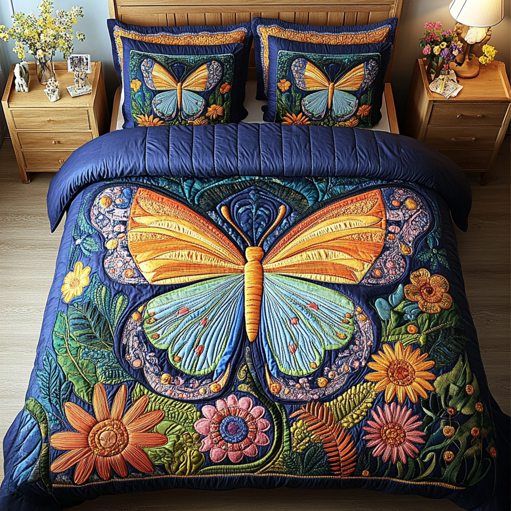 Celestial Wings 3-Piece Quilted Bedding Set NCU0VL1140
