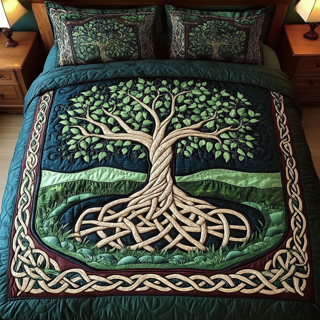 Celtic Roots 3-Piece Quilted Bedding Set NCU0NT2677