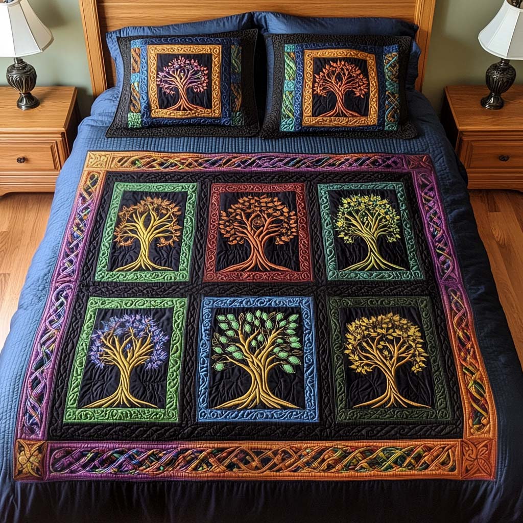 Celtic Twilight 3-Piece Quilted Bedding Set NCU0NT2472