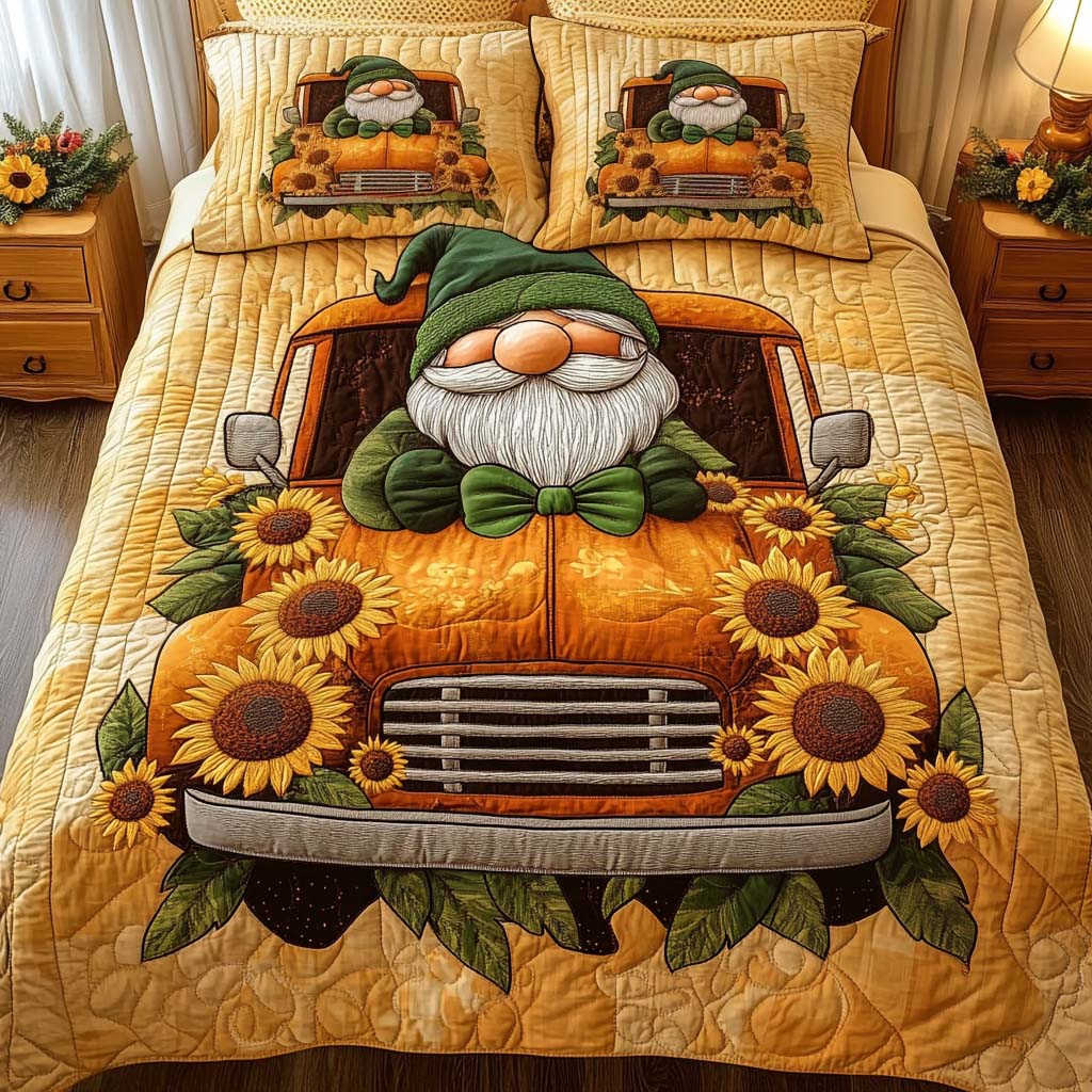 Cheerful Truck 3-Piece Quilted Bedding Set NCU0NT2365
