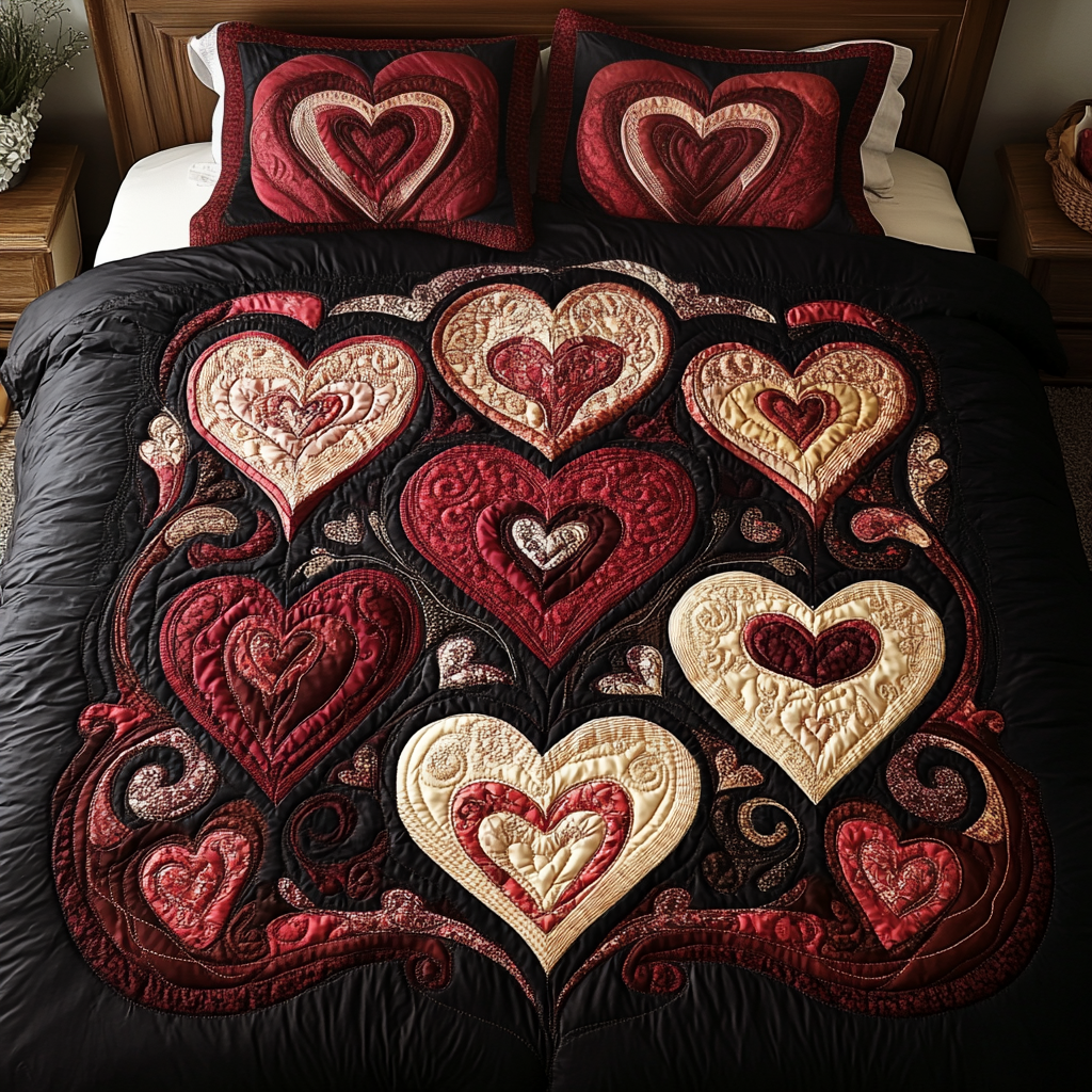 Cherished Bloom 3-Piece Quilted Bedding Set NCU0VH1369