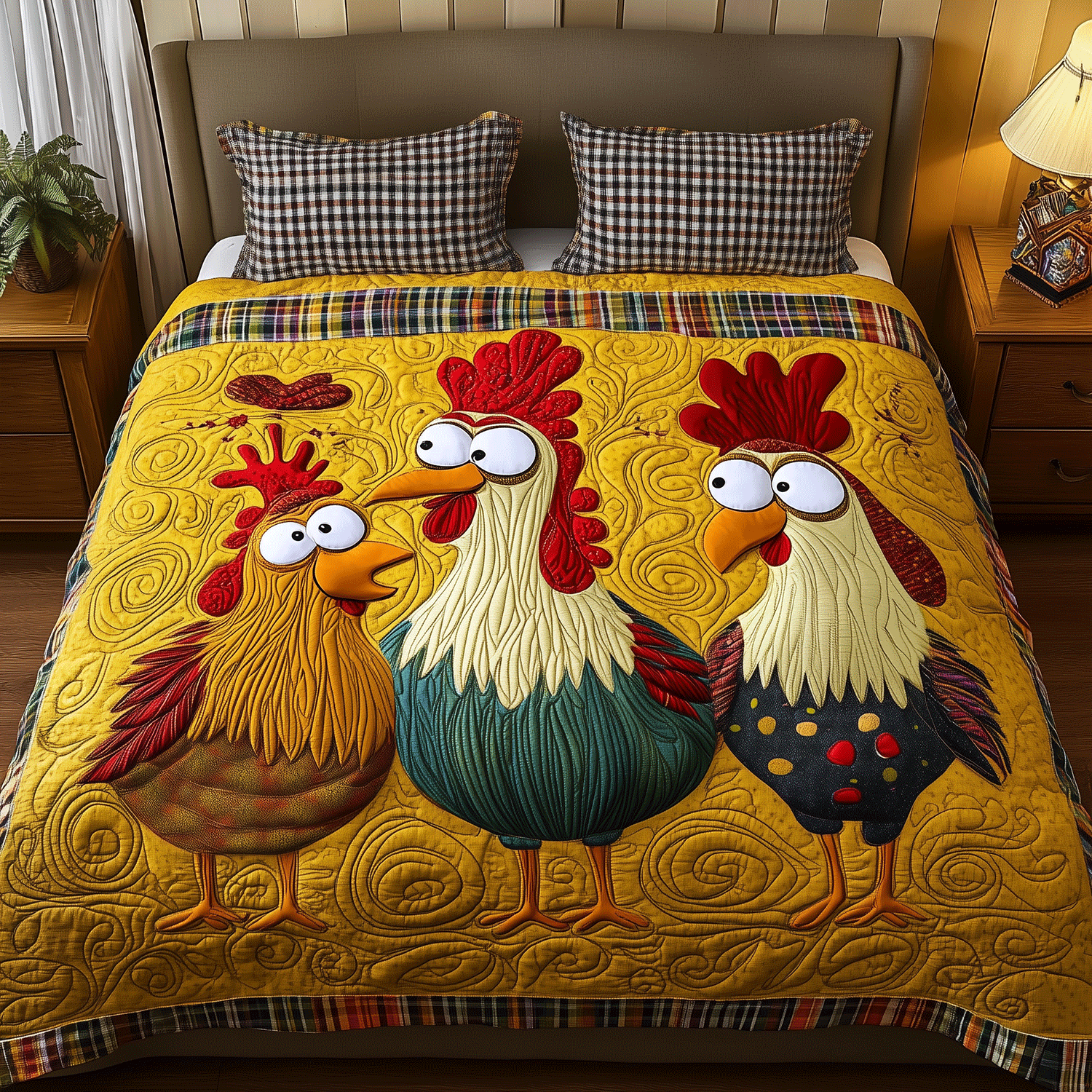 Chicken Squad 3-Piece Quilted Bedding Set NCU0TH2237